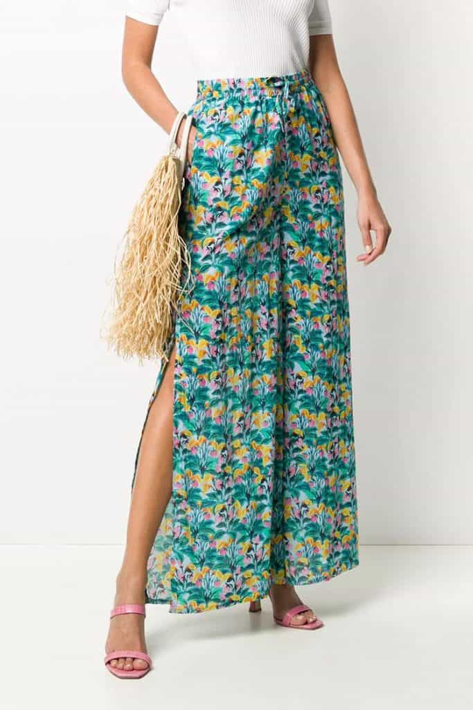 DVF Diane Von Furstenberg x Onia Chloe Floral print Trousers | | Perkenalkan: 20 Elastic-Waist Pants agar Bekerja dari Rumah Makin Produktif