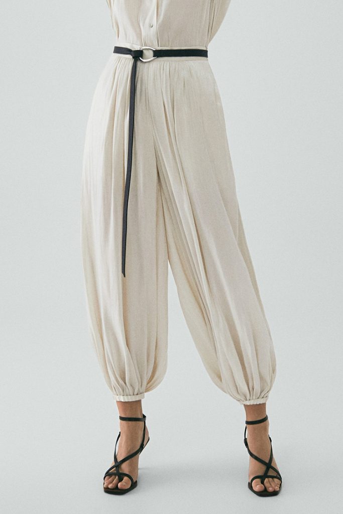 Massimo Dutti Limited Edition Harem Trousers with Shimmer Finish | | Perkenalkan: 20 Elastic-Waist Pants agar Bekerja dari Rumah Makin Produktif