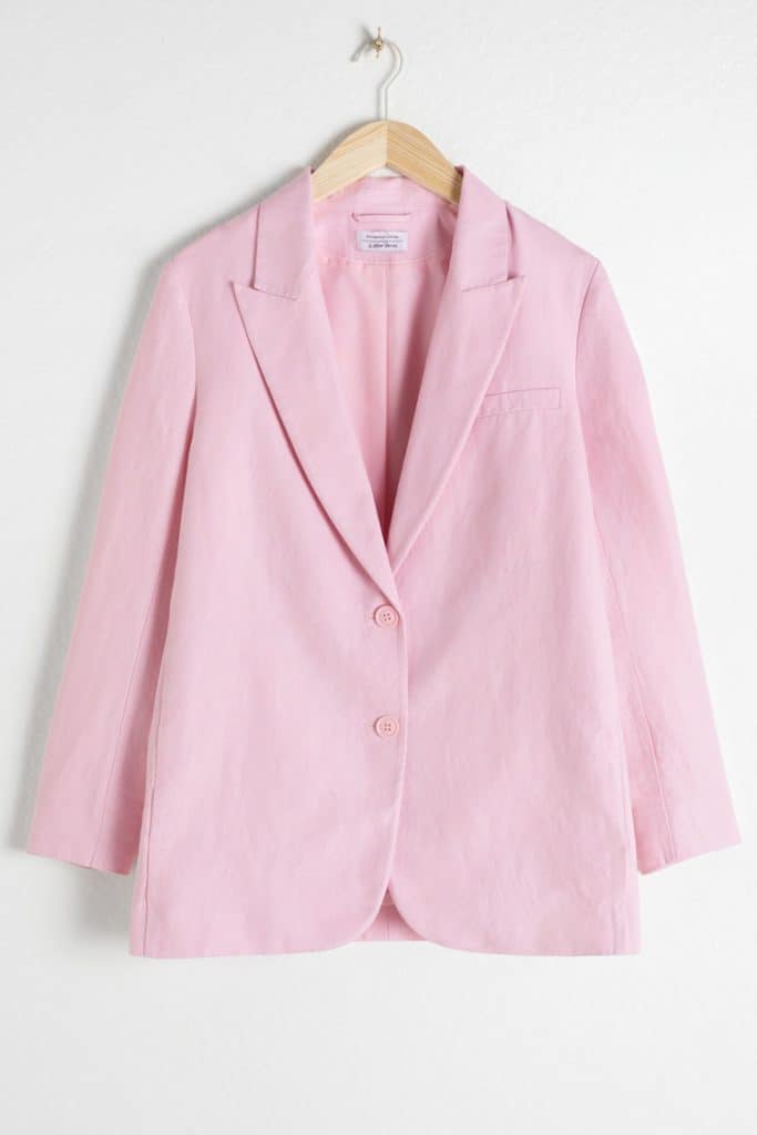 Other Stories Oversized Linen Blend Blazer | | Lupakan Putih (dan Navy)—Pink adalah Warna Blazer Paling Trendi Saat Ini