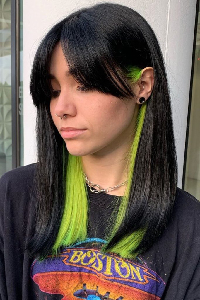 lime green | | 6 Inspirasi Peek A Boo Hair Yang Lagi Hits Dan Wajib Dicoba