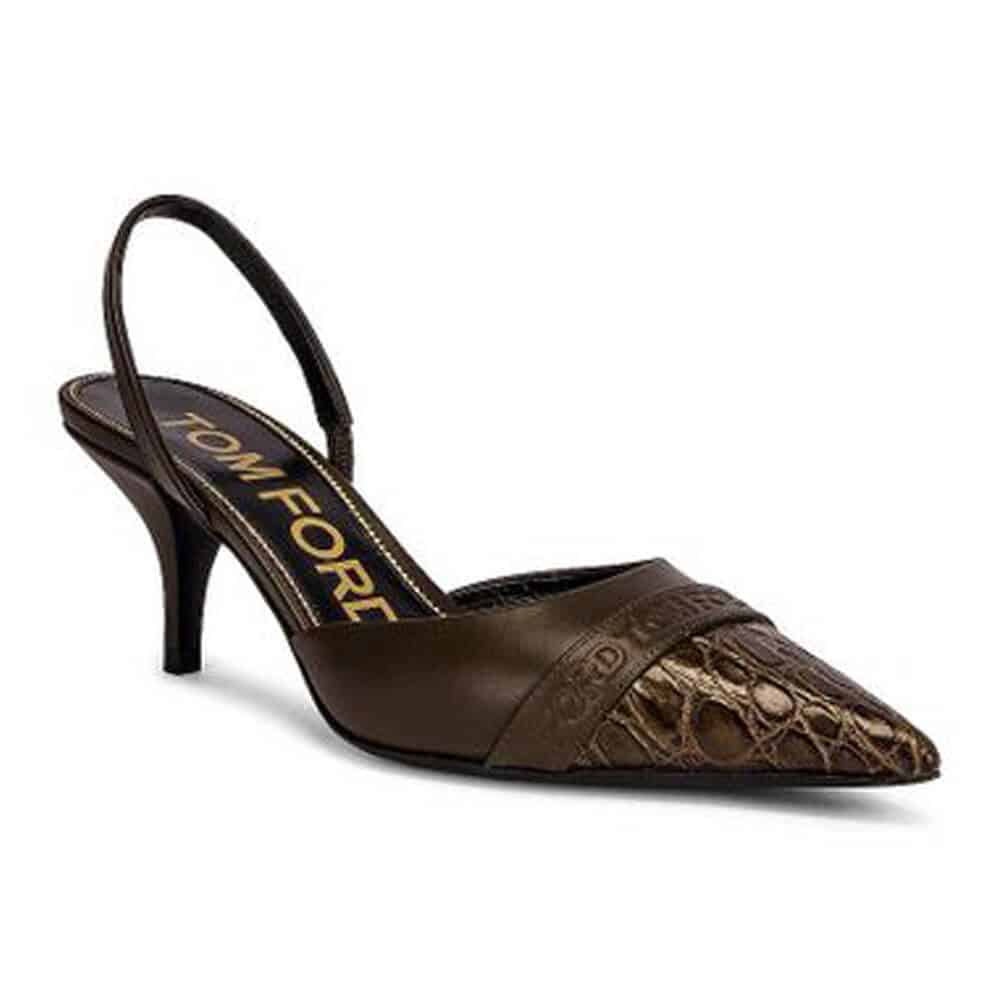 Tom Ford Shiny Croc Slingback Heel | | Supaya Penampilan Lebih Memukau, Ini 11 Rekomendasi Sepatu High Heels Terbaik