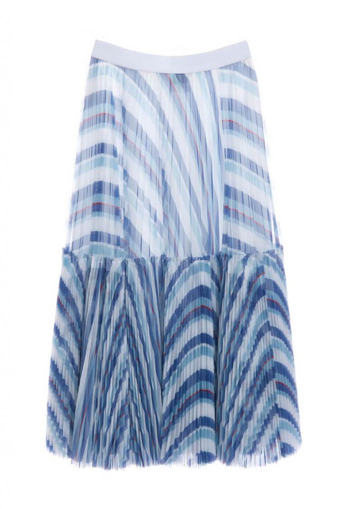 iROO Blue White Stripe Pleated Skirt | | Wajib Tahu: Panduan Lengkap Padu Padan Rok Plisket