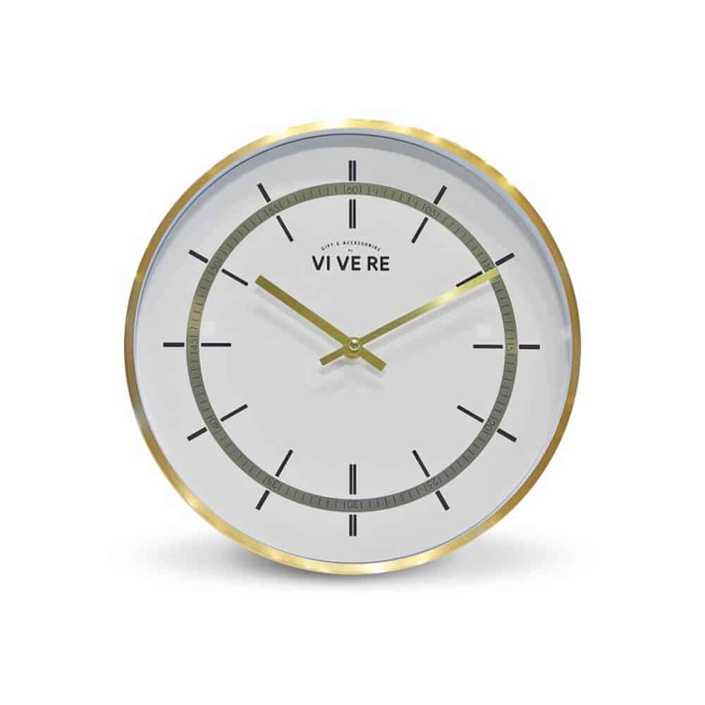 Collection by VIVERE Wall Clock Saga White Gold D30cm