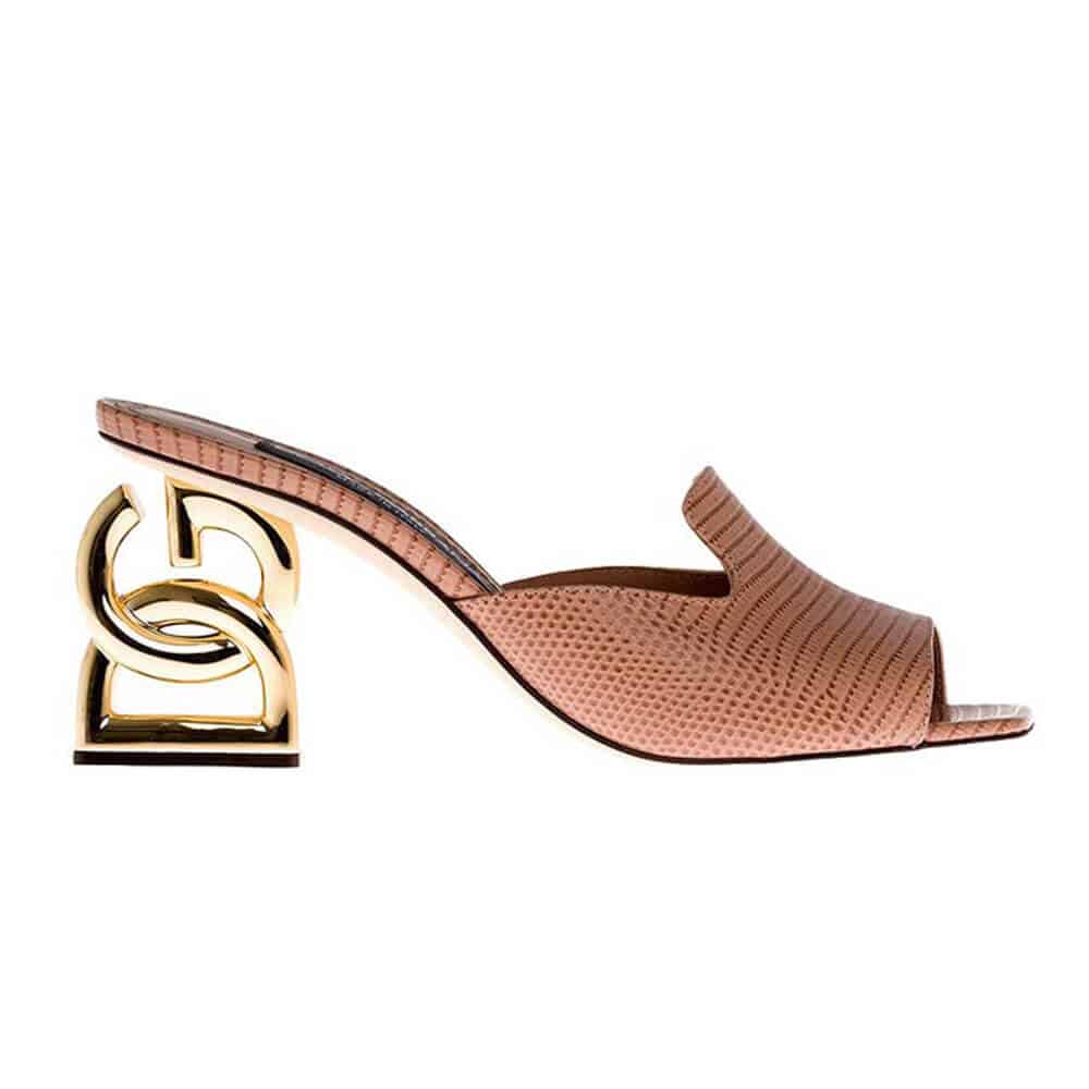Dolce Gabbana Iguana Print Leather Mules Heels Pink | | 10 Jenis Sepatu Heels Tercantik Untuk Kondangan