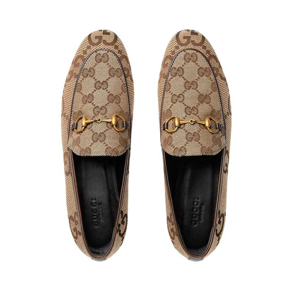 Gucci Womens Maxi GG Canvas Jordaan Loafer Camel Ebony | | Wajib Punya, Ini 15 Model Sepatu Kantor Wanita Terbaik