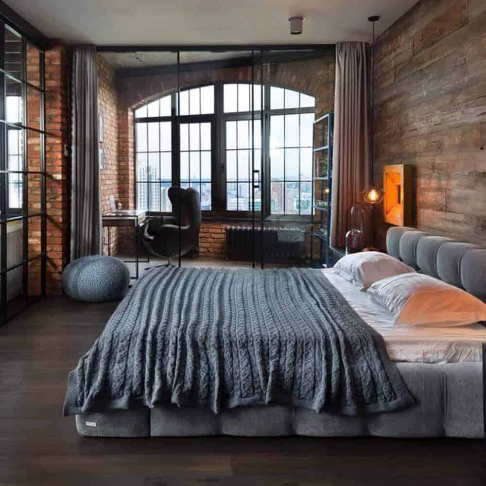 Kamar Tidur Berdinding Batu Bata | | 11 Desain Rumah Industrial yang Keren dan Tidak Norak